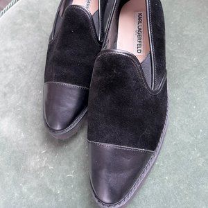 Karl Lagerfeld - Black Suede/Leather Loafers | Size 8